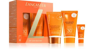 Lancaster Sun Beauty women's gift pack body milk to prolong your tan 30 ml + body milk SPF 30 face protective cream SPF 30