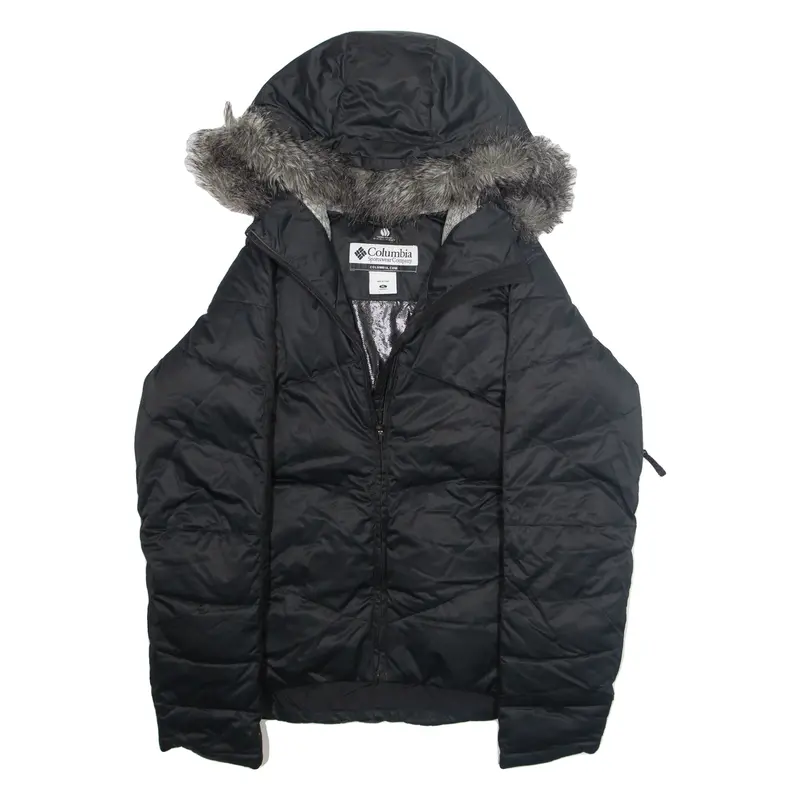 COLUMBIA Womens Parka Coat Black Hooded XL