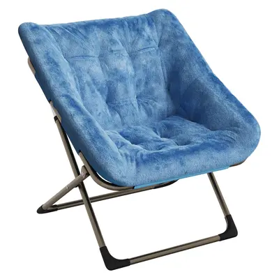 Garvee Folding Saucer Chairs for Adults, Comfy Faux Fur Lazy Chair with Metal Frame, 300 LB Capacity, No Assembly Required fo...