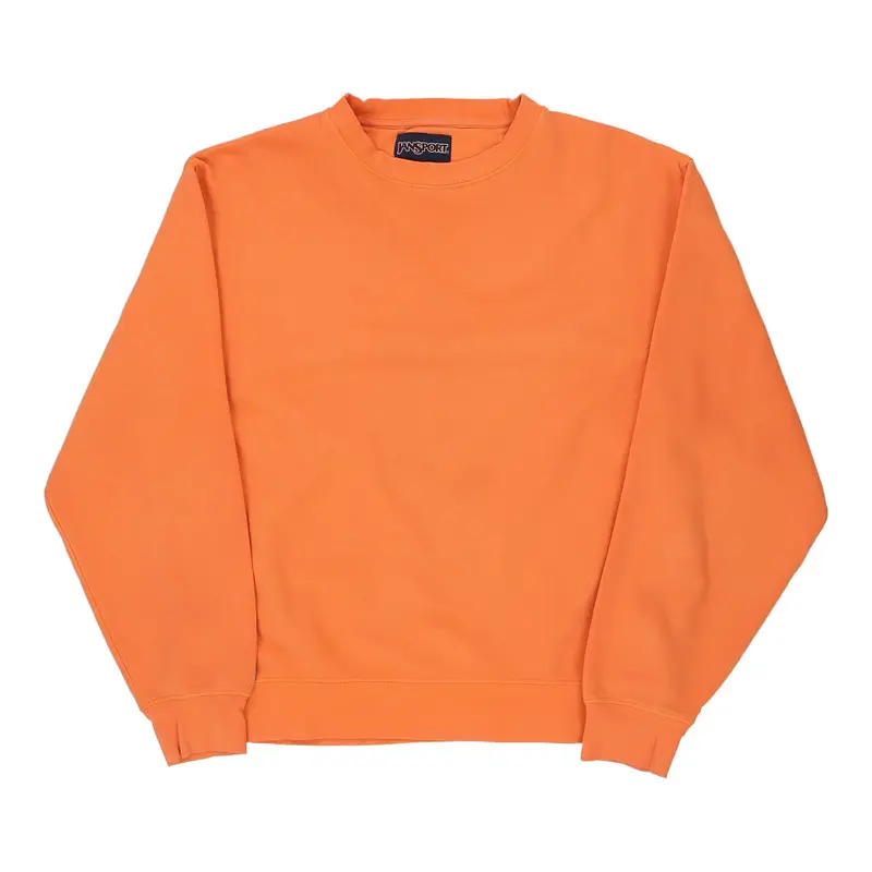 Jansport Sweatshirt - Large Orange Cotton Blend
