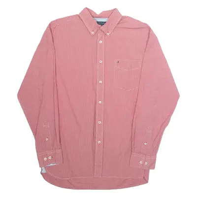 TOMMY HILFIGER Mens Shirt Red Gingham Long Sleeve L