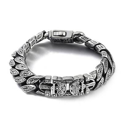 304 Stainless Steel Classic Retro Cuban Link Chains Bracelets for Men & Women