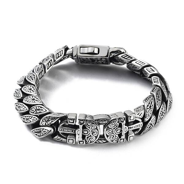 304 Stainless Steel Classic Retro Cuban Link Chains Bracelets for Men & Women