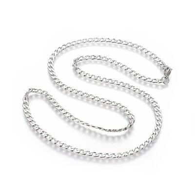 Non-Tarnish 304 Stainless Steel Curb Chain Necklaces