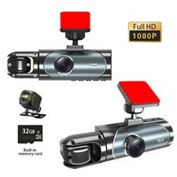 1080P triple camera with wifi capability, car dashboard camera, front and interior with rear pull camera, infrared night visi...