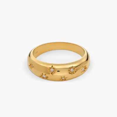 Gold Vermeil Moissanite Flowers Ring for Women