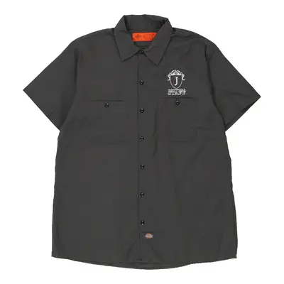 Dickies Short Sleeve Shirt - Large Grey Polyester Blend