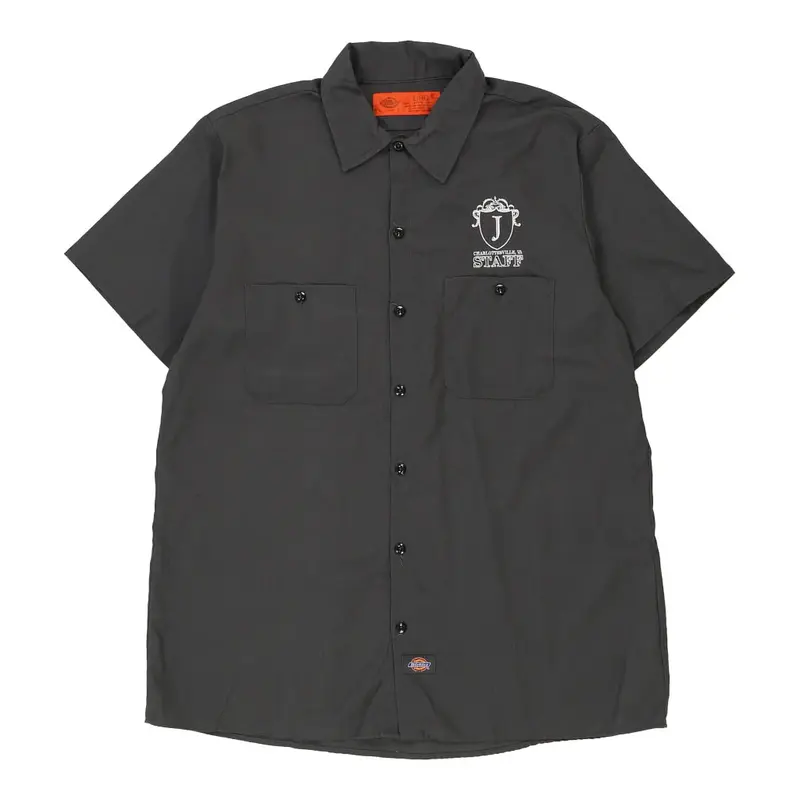 Dickies Short Sleeve Shirt - Large Grey Polyester Blend