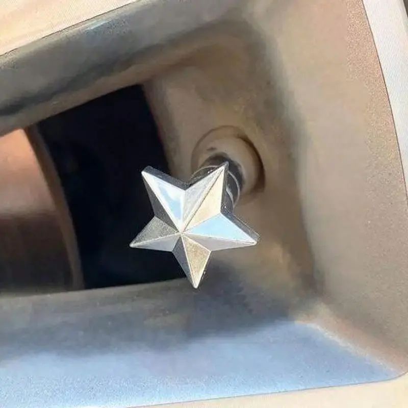 Star Shaped Car Tire Valve Cap, Creative Car Wheel Air Outlet Valve Stem Cover, Universal Car Decoration Accessories