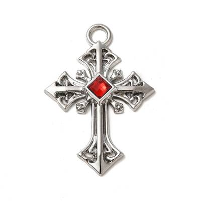 Alloy with Ruby Rhinestone Big Pendants