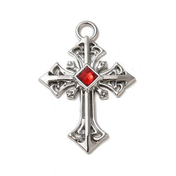 Alloy with Ruby Rhinestone Big Pendants
