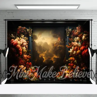 Floral Painterly Old Masters Dark Fine Art Backdrop - Aperturee