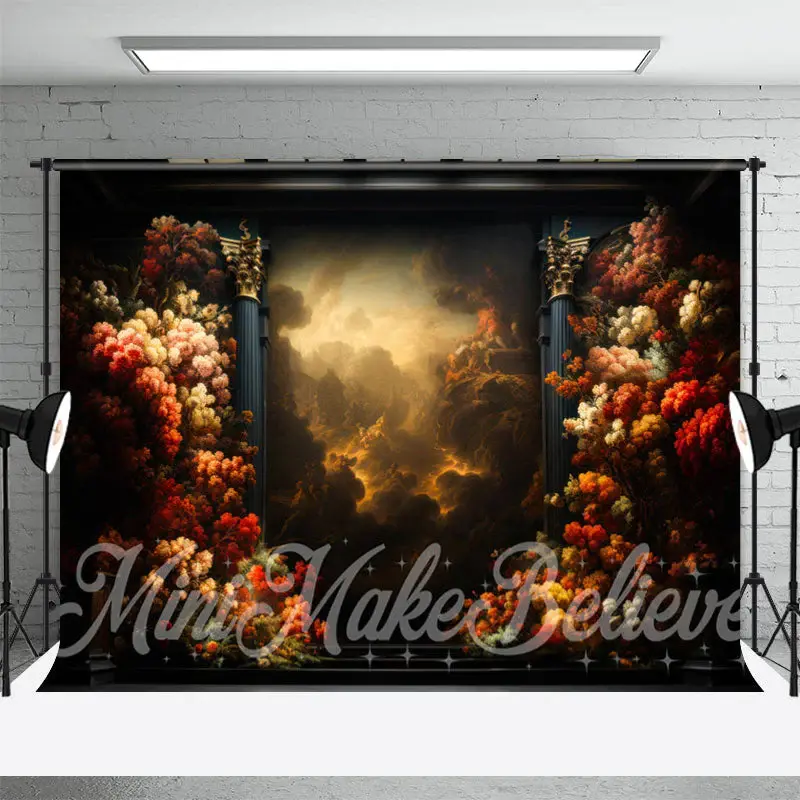 Floral Painterly Old Masters Dark Fine Art Backdrop - Aperturee