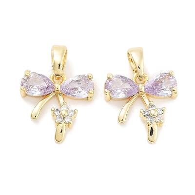 Brass Micro Pave Cubic Zirconia Pendants