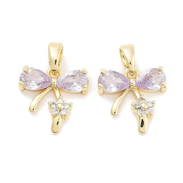 Brass Micro Pave Cubic Zirconia Pendants