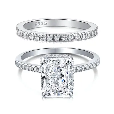 4CT Ice Flower Cut Promise Ring for Women, Engagement Rings Perfect for Wedding, Anniversary, Mother's day or Birthday Gifts