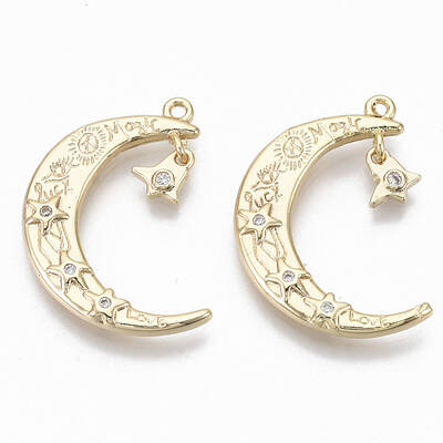 Brass Micro Pave Cubic Zirconia Pendants