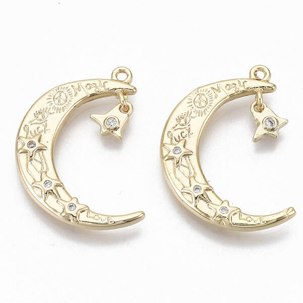 Brass Micro Pave Cubic Zirconia Pendants
