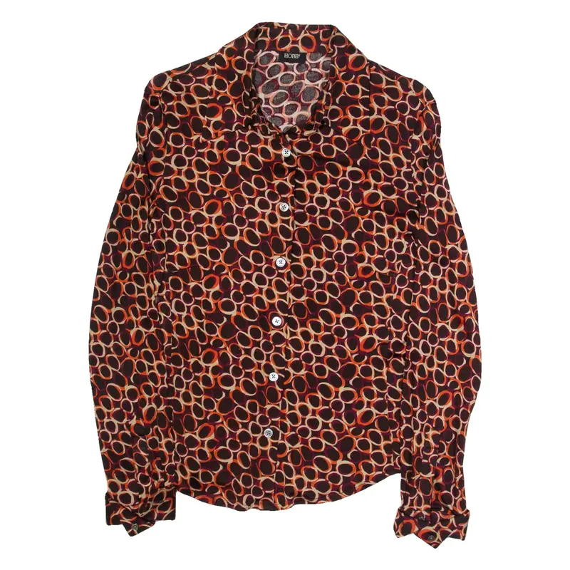 HOBBS LONDON Womens Printed Shirt Red Collared Long Sleeve Spotted M