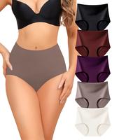 LEVAO 5 Pack Seamless High Waist Underwear for Women, No Show, Full Coverage, Soft & Stretchy Briefs S-XXL