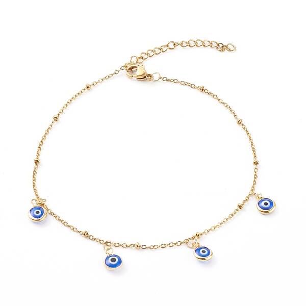 Evil Eye Lampwork Charm Anklets