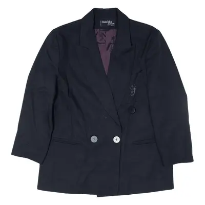 DANIEL ELISE Blazer Jacket Blue Wool 90s Womens M