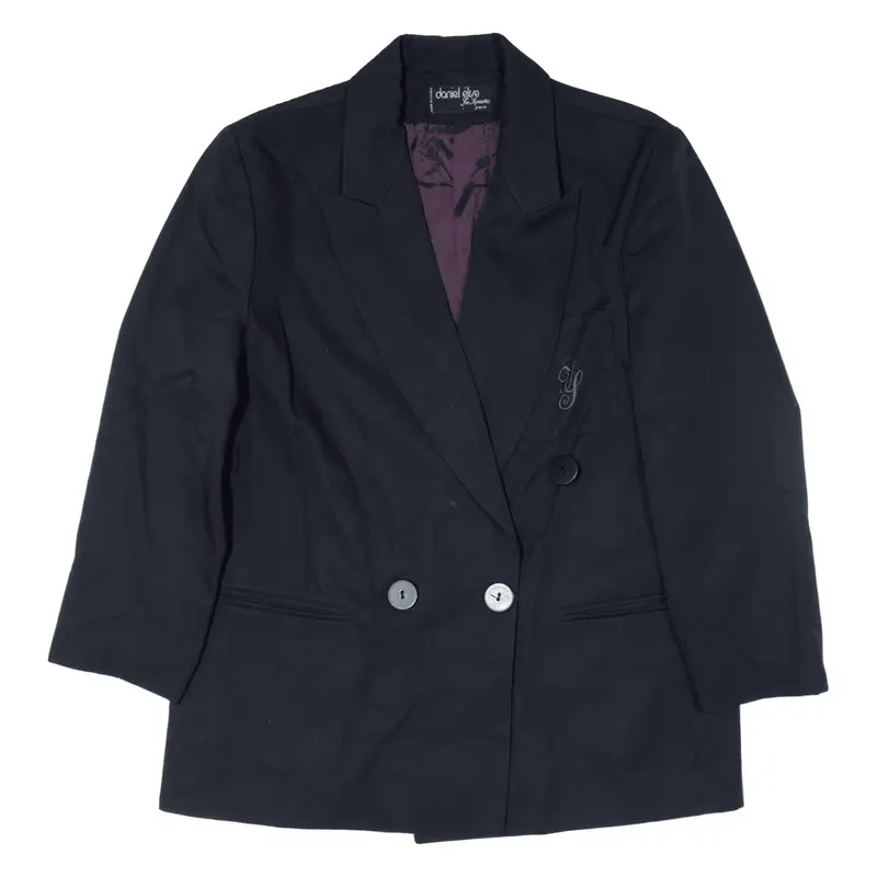 DANIEL ELISE Blazer Jacket Blue Wool 90s Womens M