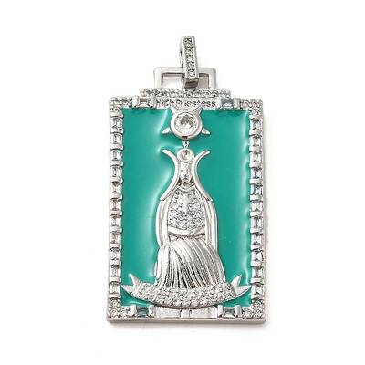 Brass Micro Pave Cubic Zirconia Pendants with Enamel