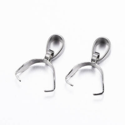 Tarnish Resistant 304 Stainless Steel Pendant Pinch Bails