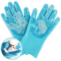 2 in 1 Pet Bath Glove, 2 Counts/set Silicone Pet Bath Massage Glove, Pet Bath Brush, Dog & Cat Grooming Supplies