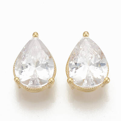 Brass Cubic Zirconia Cabochons