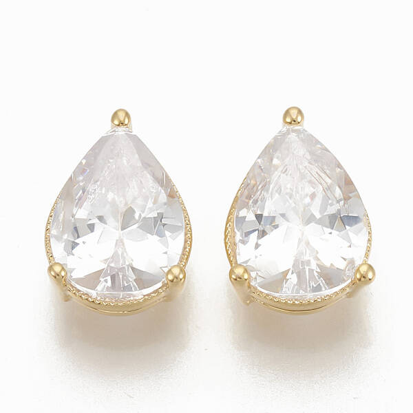 Brass Cubic Zirconia Cabochons