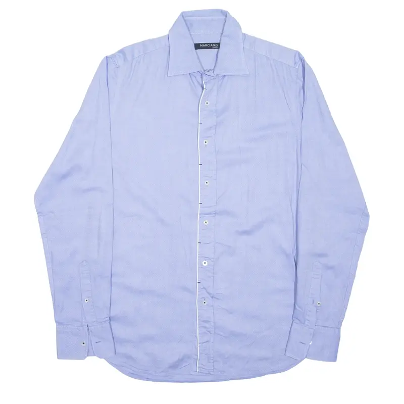 MARCIANO GUESS Plain Shirt Blue Long Sleeve Mens M