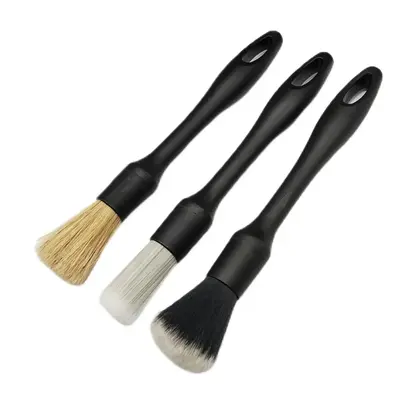 3pcs Soft Bristle Car Interior Detail Cleaning Brush Set, Car Detail Crevice Cleaning Brush, Car Interior Cleaning Tool, Prof...