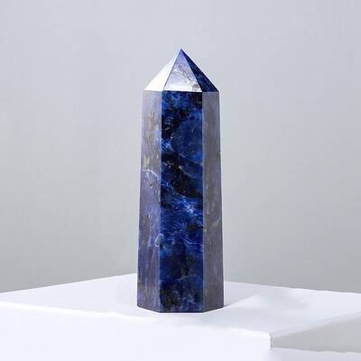 Point Tower Natural Sodalite Home Display Decoration