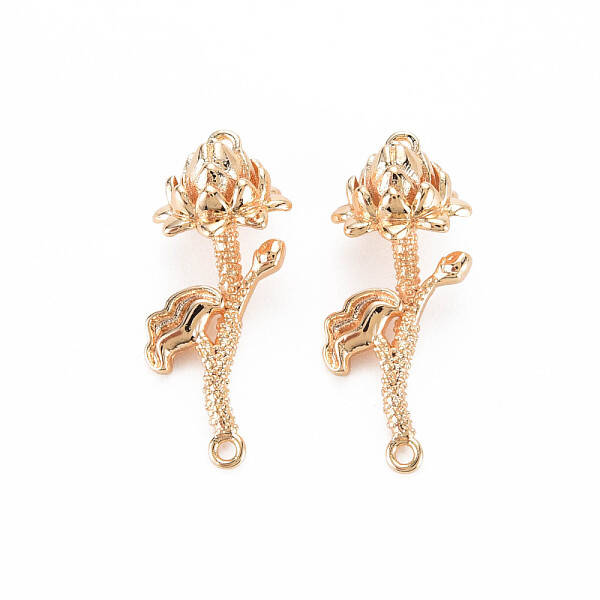 Brass Birth Flower Connector Charms