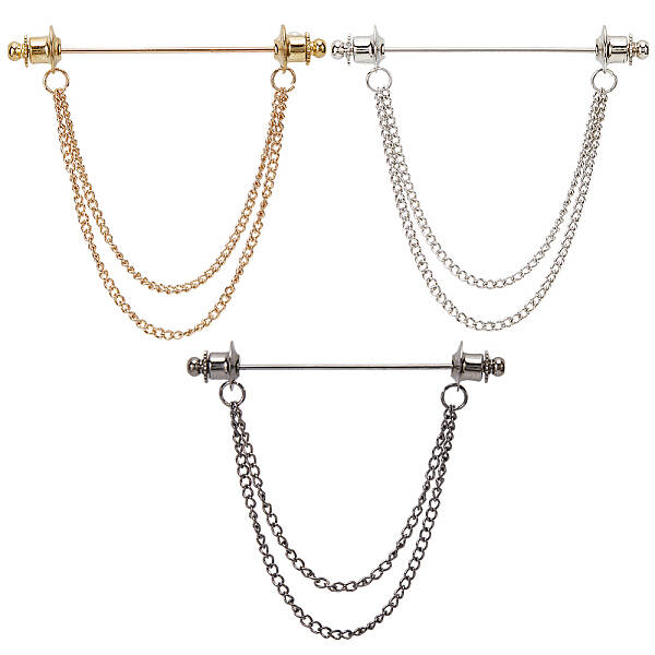 Zinc Alloy Hanging Chain Brooches