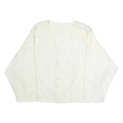 Womens Blazer Jacket White 90s Check ONE SIZE