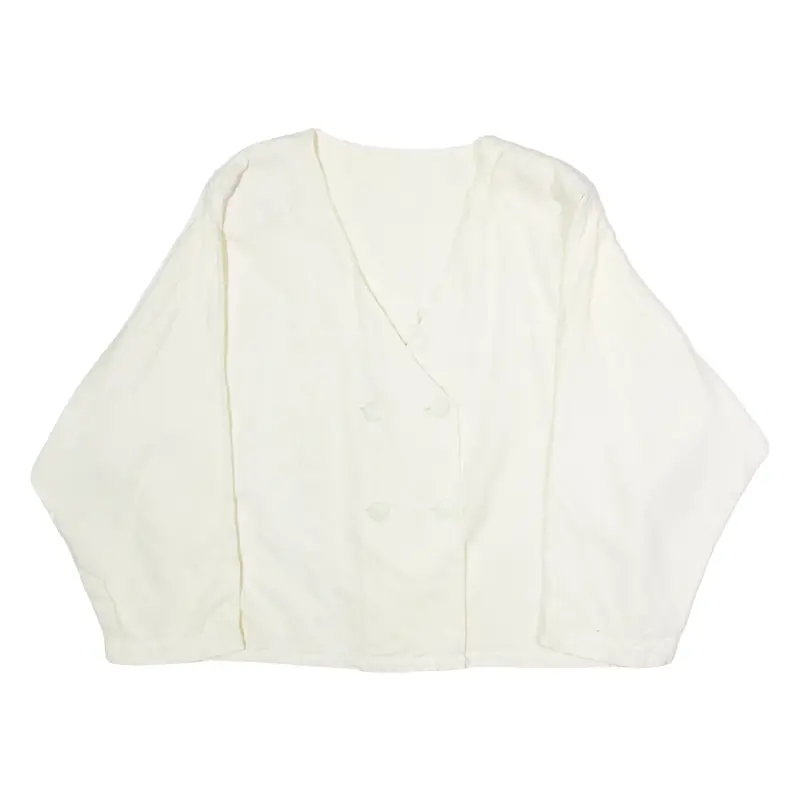 Womens Blazer Jacket White 90s Check ONE SIZE