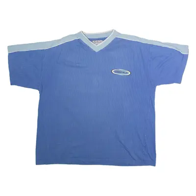 BLACKSMITH Mens T-Shirt Blue 90s V-Neck L