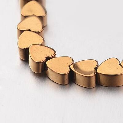 Electroplate Non-magnetic Synthetic Hematite Bead Strands