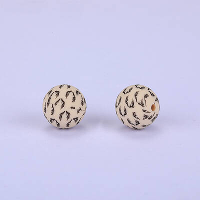 Printed Round Silicone Focal Beads