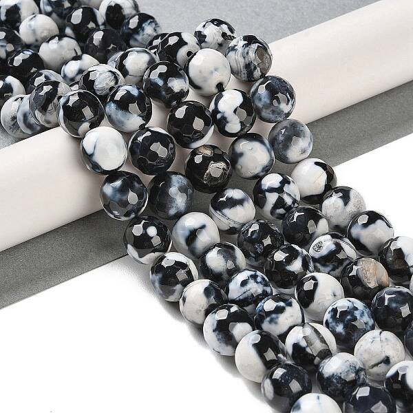 Natural Fire Crackle Agate Beads Strands