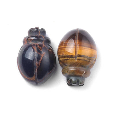 Natural Tiger Eye Carved Healing Beetle Figurines