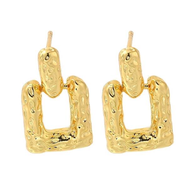 Rack Plating Square Brass Stud Earrings