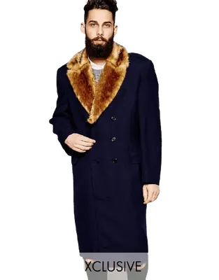 Wool Double Breasted Topcoat - Golden Fur