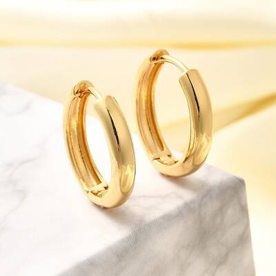 Rack Plating Ring Brass Hoop Earrings for Women