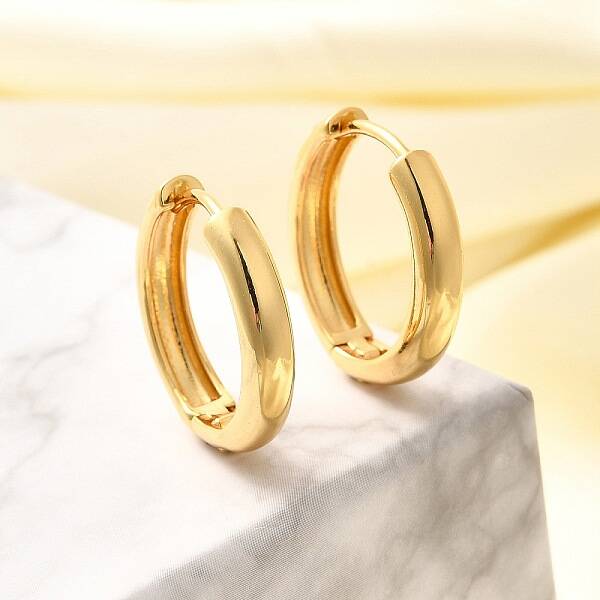 Rack Plating Ring Brass Hoop Earrings for Women