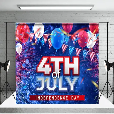 Cool Red Blue Sparks Bokeh Independence Day Backdrop - Aperturee