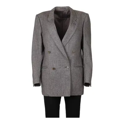 Wolf Street World'S Best Pinstripe Blazer - Large Grey Virgin Wool